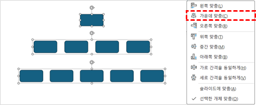 전체 개체 가운데 맞춤