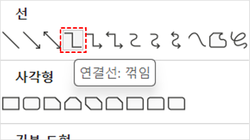 연결선 : 꺾임