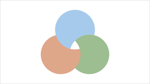 PPT 스마트 아트 - 3가지 설명 벤 다이어그램